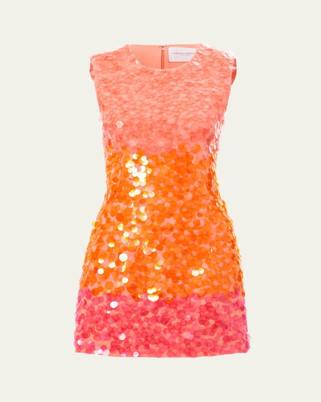 Stripe Sequined Sleeveless Mini Dress